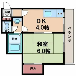 レジデンス長居【1階】の間取り