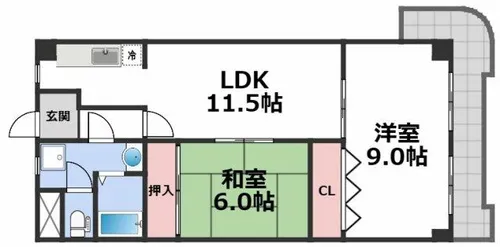 グランドファミリア高井田【3階】の間取り