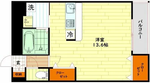 メゾンクレアスタイル【1階】の間取り