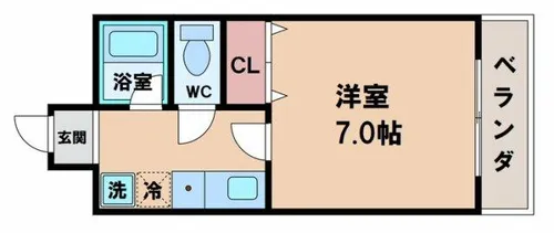 プランドール長居【1階】の間取り