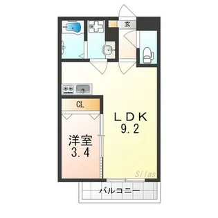 ジーメゾン泉大津豊中【3階】の間取り