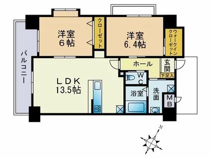 ベルステージ須賀町【5階】の間取り