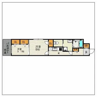エンクレスト渡辺通Ⅱ【15階】の間取り