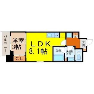 リヴシティ泉【5階】の間取り