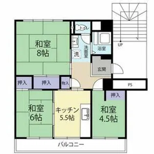 鶴山台第三住宅15号棟【204号室】の間取り