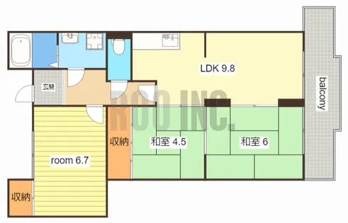 パサージュ日山【2-B号室】の間取り