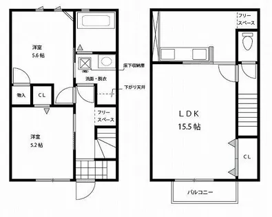 愛知県常滑市森西町2丁目【テラスハウス】の間取り
