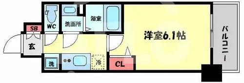 プレサンス天神橋筋六丁目ヴォワール【10階】の間取り