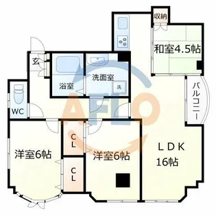 アネックスあしべ【3階】の間取り