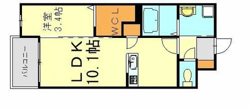 プレジール箱崎宮前【3階】の間取り