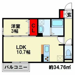 パディコート下城野【1階】の間取り
