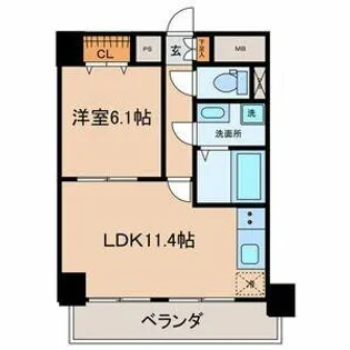 CLAIR HEIWA【5階】の間取り