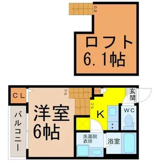 ハーモニーテラス高須賀町【202号室】の間取り