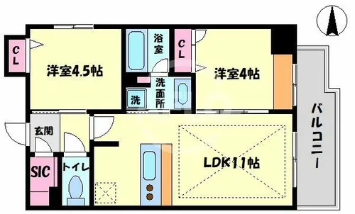 アーバネックス大阪天満橋【7階】の間取り