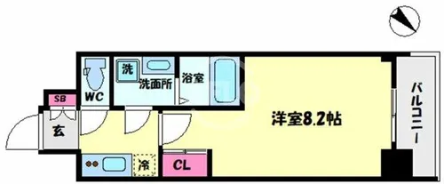 S-RESIDENCE阿波座WEST【12階】の間取り