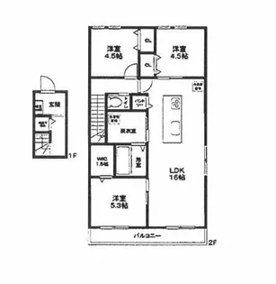 ラヴェルテュ播磨町【2階】の間取り