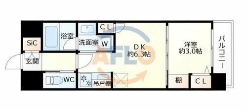 アーバネックス大阪天満宮Ⅱ【2階】の間取り