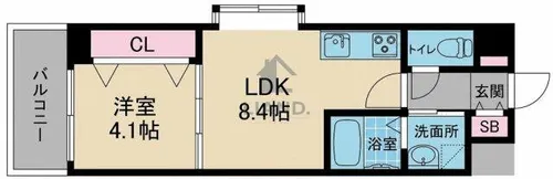 クレスティアフォーシーズン博多【8階】の間取り