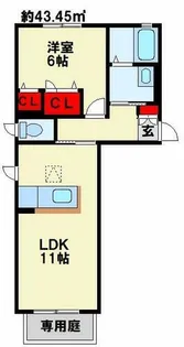 アクアコート行橋【1階】の間取り