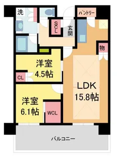 ジオタワー宝塚グランレジスThe North【N-1310号室】の間取り