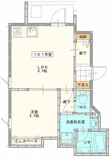 La Kasa 野中町【1階】の間取り