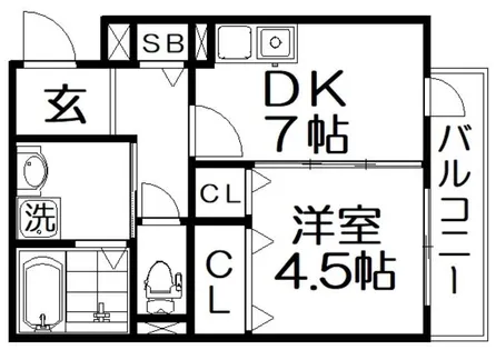 YNレジデンス枚方【1階】の間取り