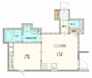 LA KASA 野中町【202号室】の間取り