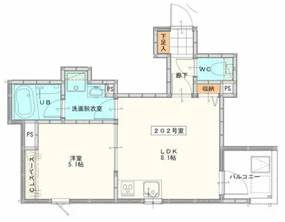LA KASA 野中町【3階】の間取り