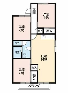 セジュール桂A棟【102号室】の間取り