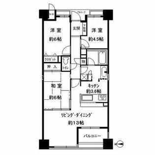 ローレルコート高倉【6階】の間取り