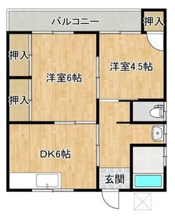 ボヌール津福【2階】の間取り