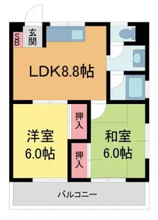 ドリームハイツ小林【303号室】の間取り