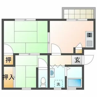 西舞マンション【2階】の間取り