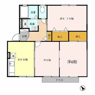 ハイカムールエリア【B103号室】の間取り