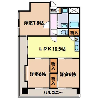 鶴陽明ハイツ【2階】の間取り