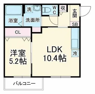 Cedar Hall Yamada One【3階】の間取り