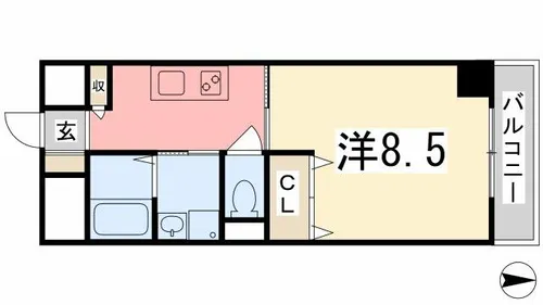 インタービレッジ土山【102号室】の間取り