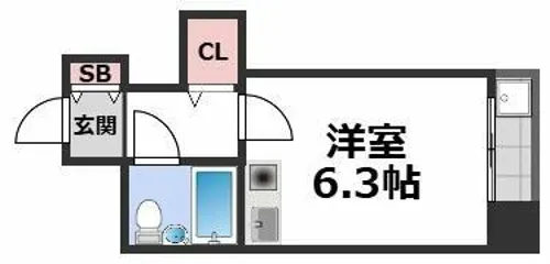 シャルムメゾン都島内代【4階】の間取り
