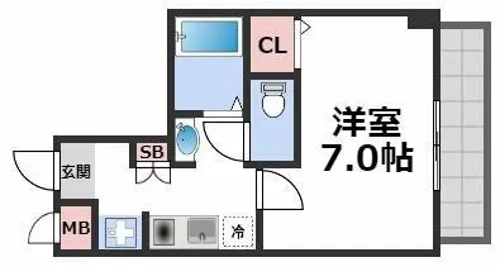 Mプラザ今里弐番館【7階】の間取り
