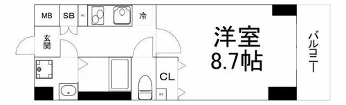 ドゥーエ玉造【6階】の間取り