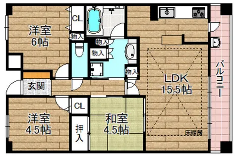 ローレルコート高槻【2階】の間取り