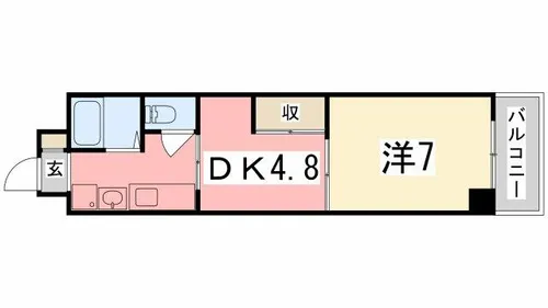 宮西パレス 壱号館【208号室】の間取り