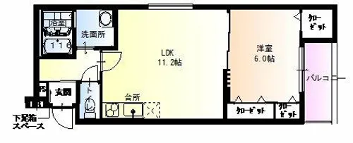 フジパレス諏訪ノ森Ⅵ番館【1階】の間取り