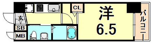 エステムコート三宮EAST3ラヴィッサ【3階】の間取り