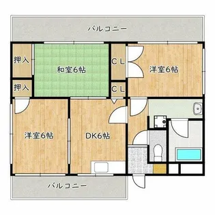大阪府松原市松ケ丘3丁目【マンション】の間取り