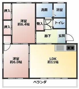サンローゼⅢ【2階】の間取り