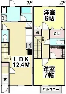 愛知県知多郡武豊町字谷口【テラスハウス】の間取り