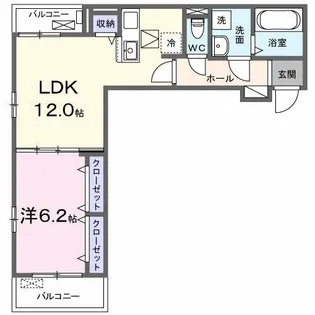 1LDKの間取り画像