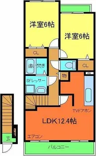 メヌエットⅡ【201号室】の間取り