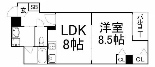 ベルシモンズ谷町【5階】の間取り